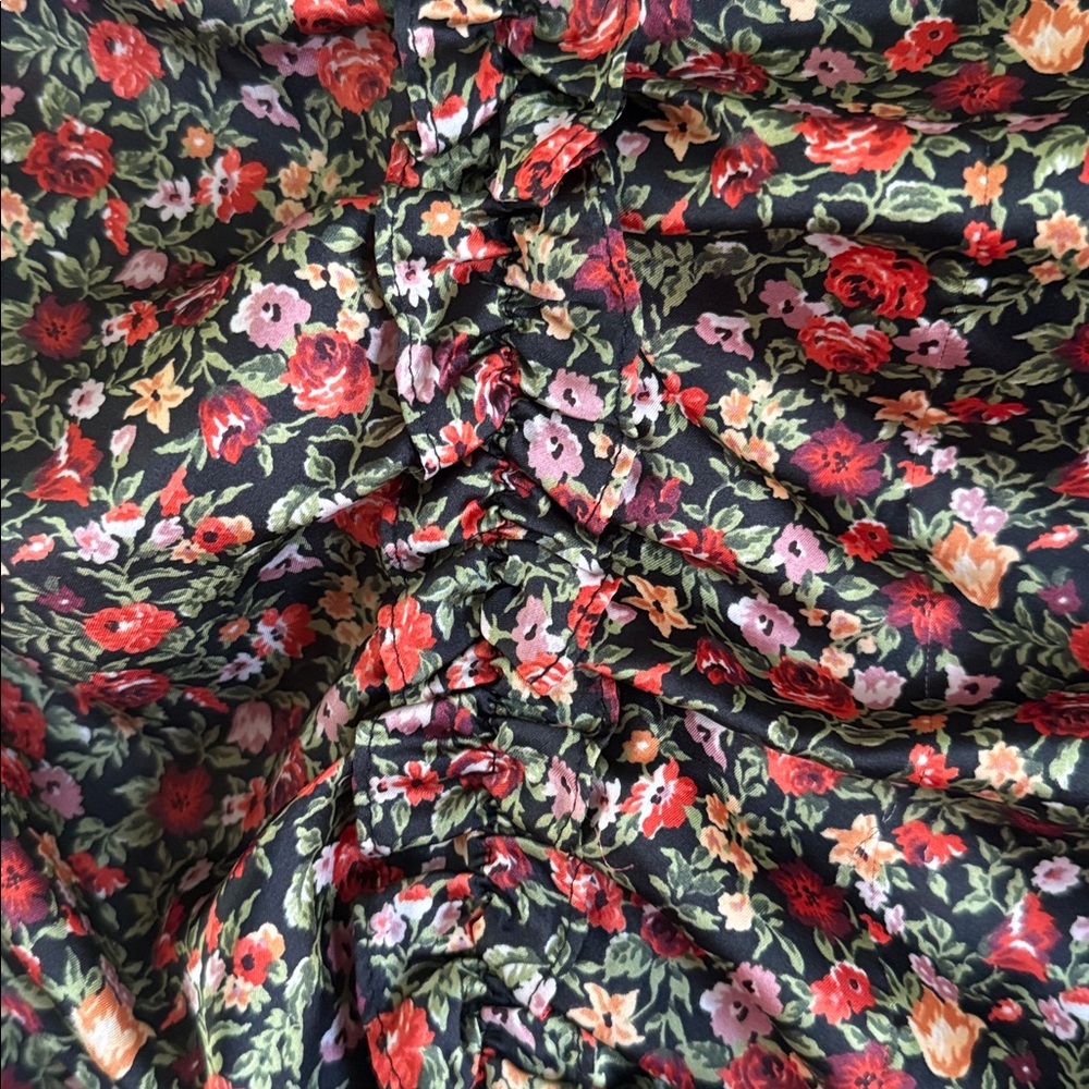 Zara Floral Ruched Draped Mini Skirt - Picture 9 of 10